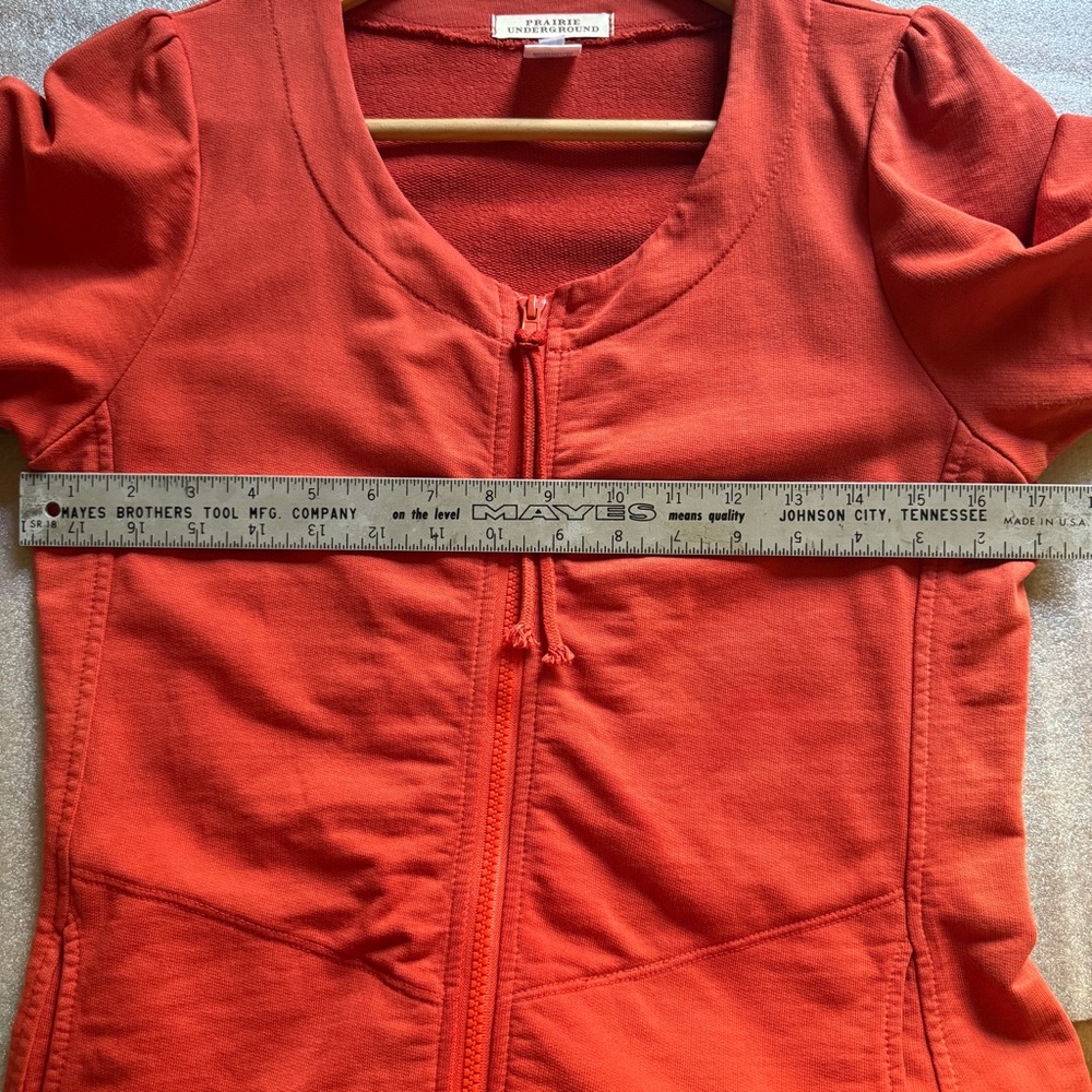 Prairie Underground Red-orange Zip-Up 3/4 sleeve - Picture 2 of 10